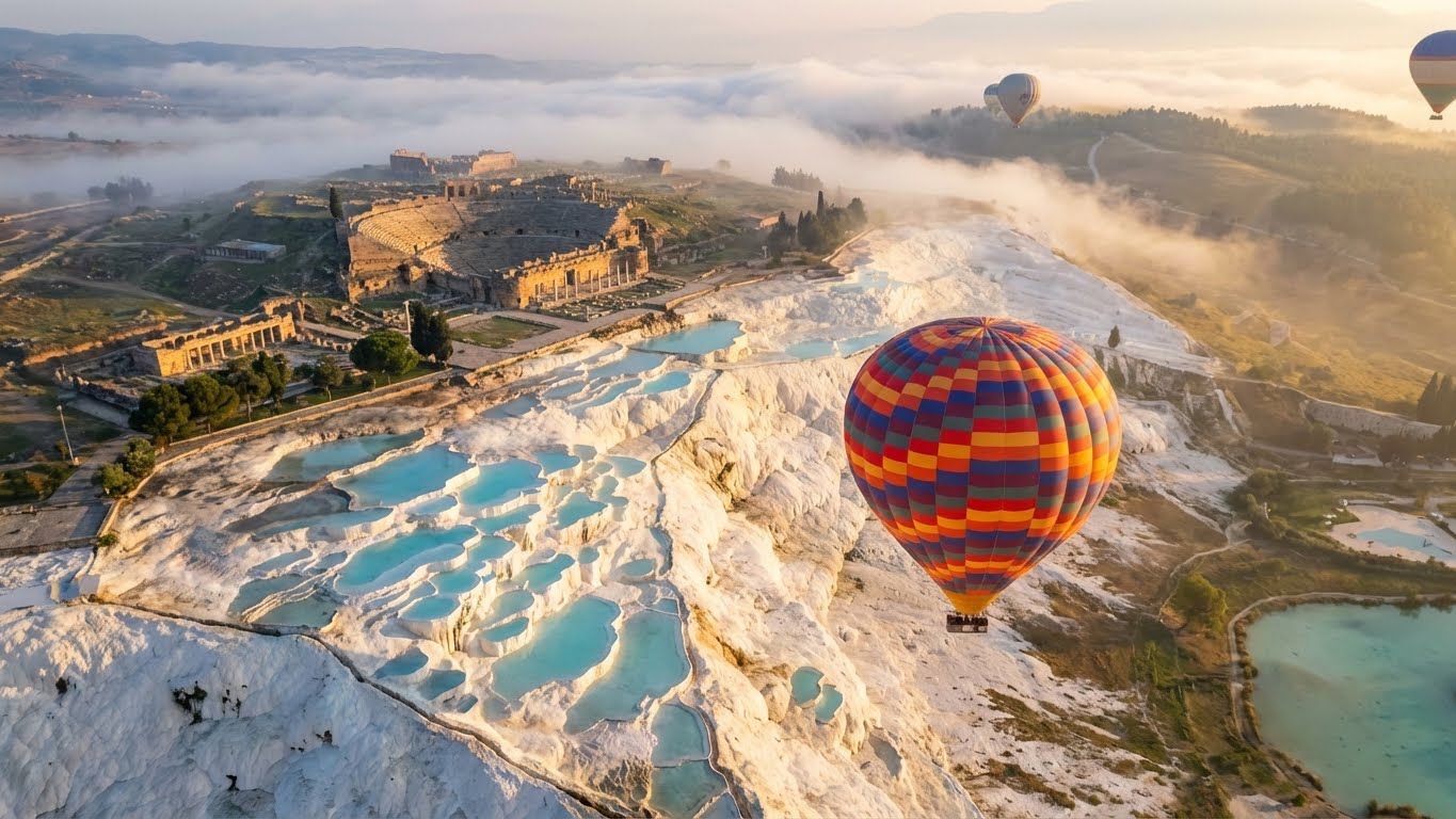 Воздушный шар в Памуккале