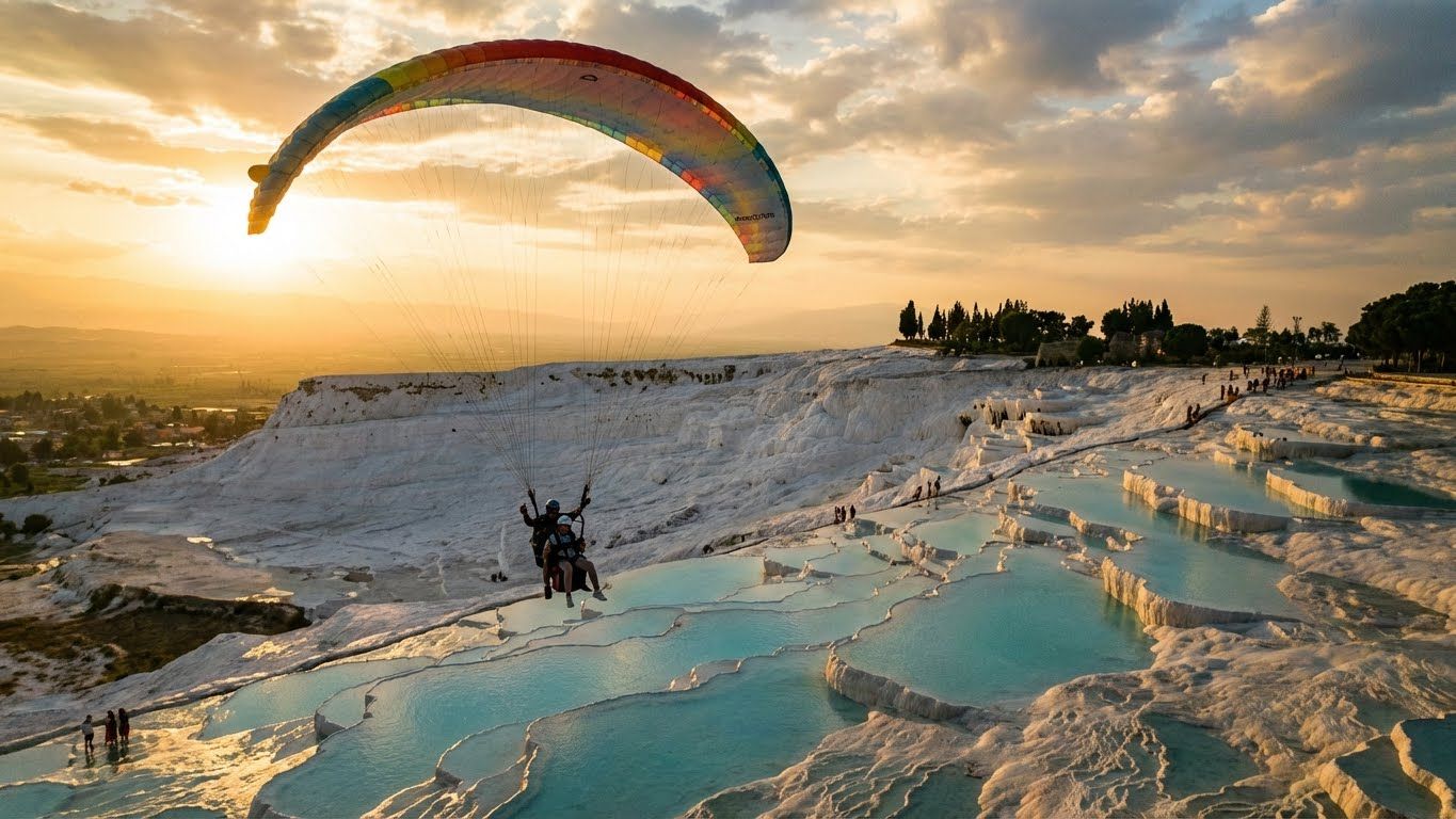 Параглайдинг в Памуккале